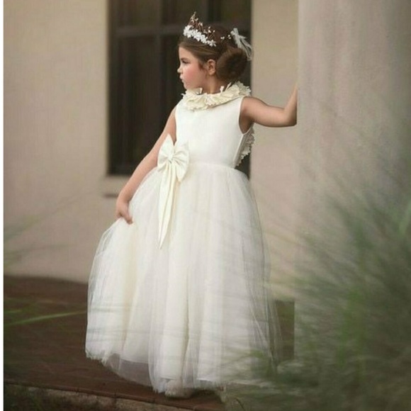 Trish Scully cream Aeralina formal dress size 6 jr. bride flower girl dress - Picture 11 of 12